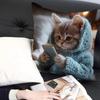 2D Printing Cute Kitten in Hoodie Pillowcases Cozy and Adorable for Your Home Sofa cushion cover High Quality home decorations