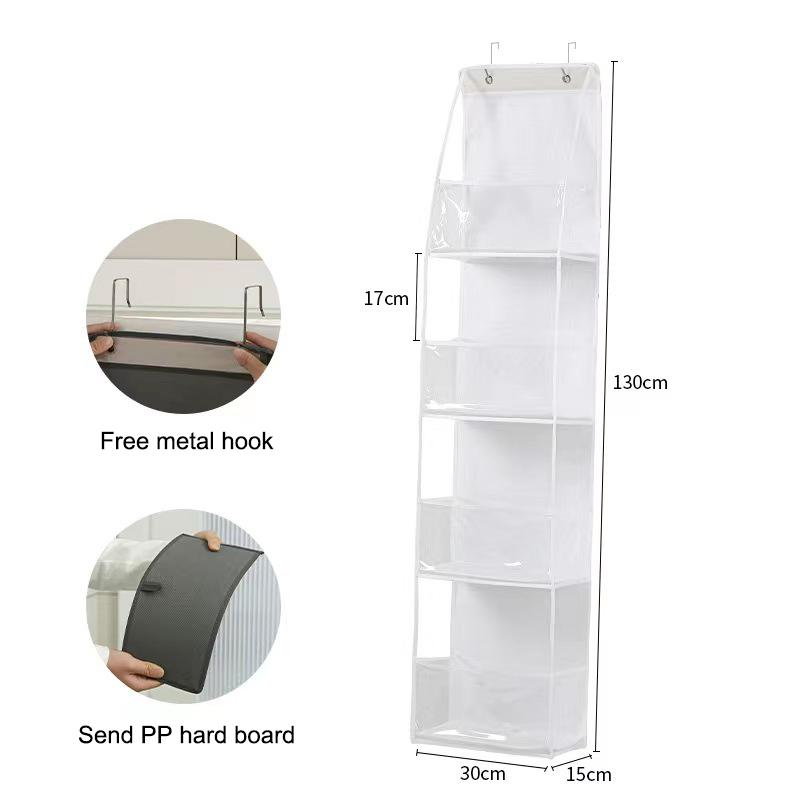 4 Lagen Graue PVC Hängende Aufbewahrungstasche Multifunktionale Stoff Aufbewahrungstasche Organizer Hinter der Tür 1 Stück