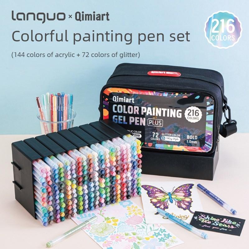 Languo 216 Colori Penna Manuale Multicolore 1,0 mm Colore Morandi Set di Penne Gel e Pennarelli Cancelleria Ufficio Forniture Scolastiche