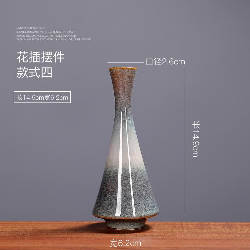 Modern Minimalism Ceramic Vase  Home Accessories a Flambe Vase Ceramic Handicrafts Green Plant Hydroponic Flower Apparatus