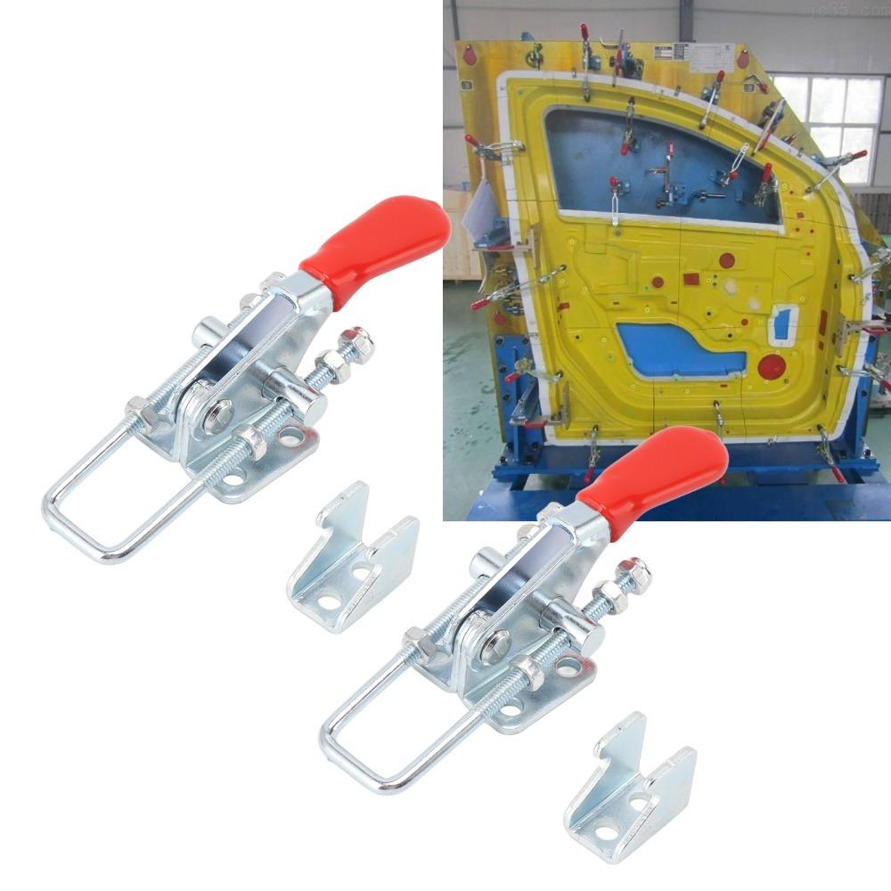 2pcs Adjustable Toggle Latch Clamp Silver Toggle Clamp Latch Heavy Pull Latch Clamp  Metalworking