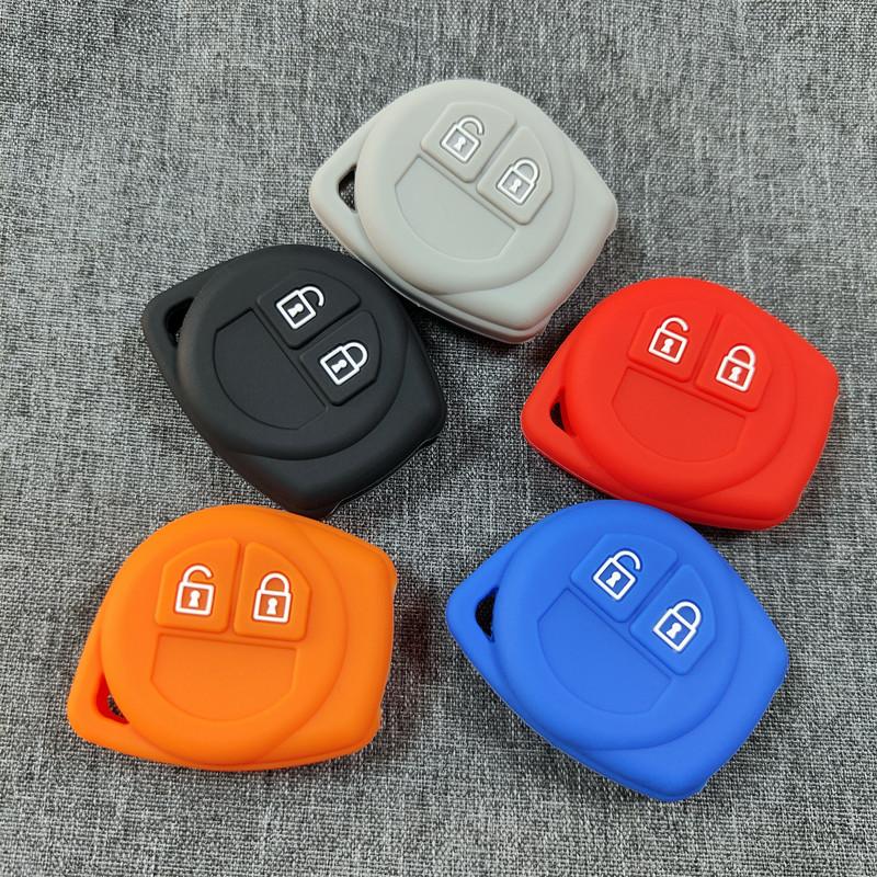 2 Button Silicone Key Case Remote FOB Protector Holder For Suzuki Baleno SX4 Grand Vitara Jimny Liana Ignis Esteem