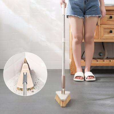 Bodenbürste Dreieckiger Kopf Fliesenbadewannen-Schrubber mit langem, verstellbarem Griff für Badewanne, Badezimmer, Toilette, Küche, Fliesen