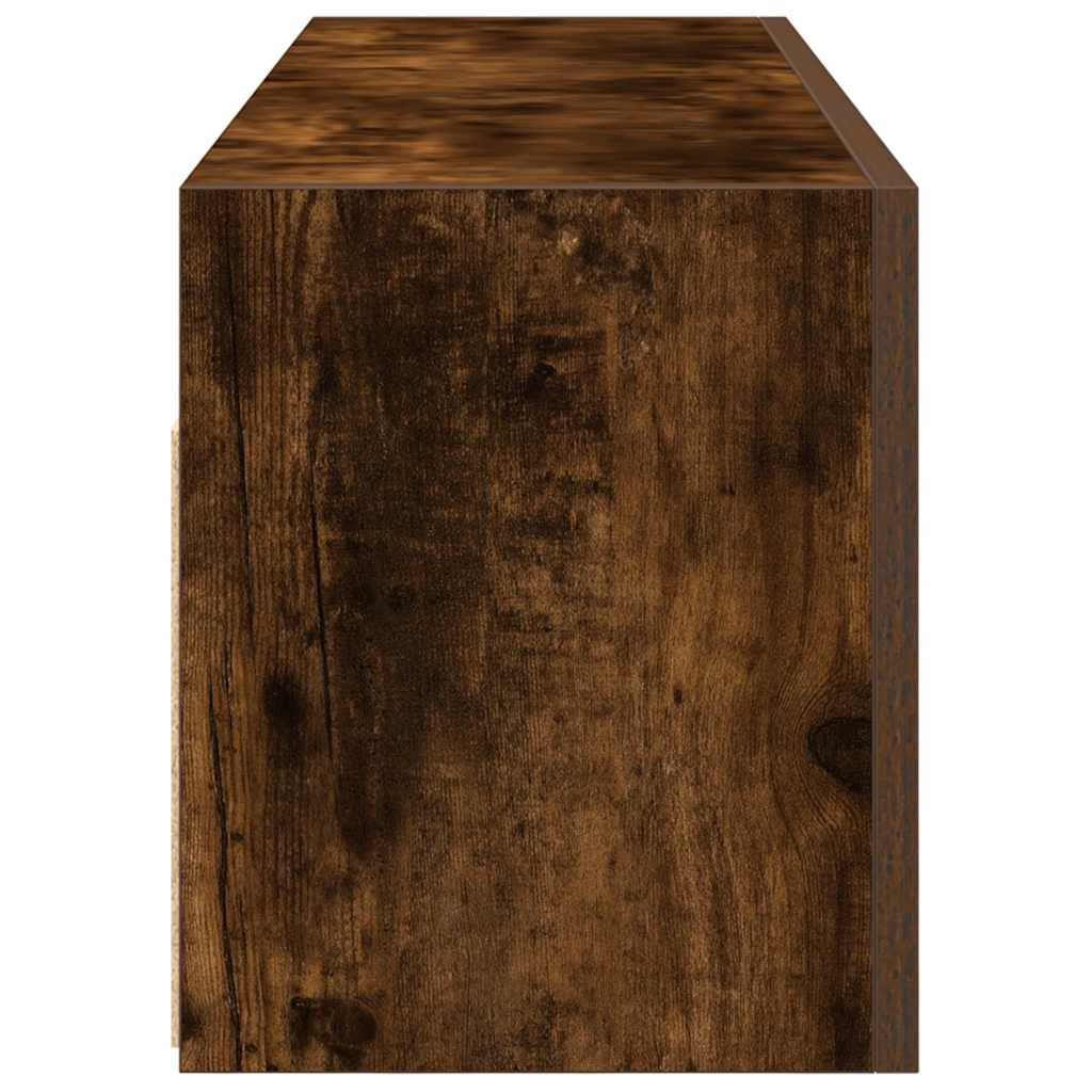 Bathroom Wall Cabinet Smoked Oak 100x25x30 Cm Wood Based Material