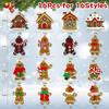16Pcs Christmas Decorations, Gingerbread House Ornaments, Festive Tree Hanging Decor for Holiday Party, Classroom and Office, Family Activity