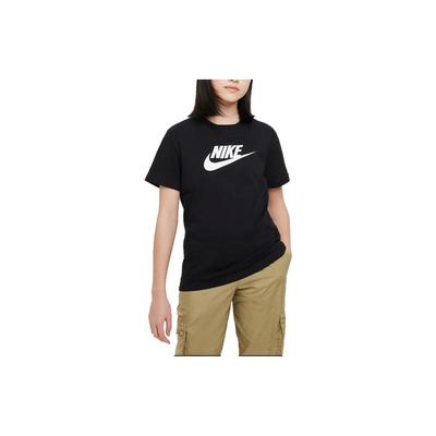 Buchstaben-Logo-Print Rundhals Kurzarm T-Shirt Kinder Oberteile Schwarz FD0928-010
