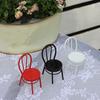 Miniature Chair, Tiny Metal Round Chair, Realistic Furniture Miniature, Mini Collectible Chair for Doll Mansion Miniature Rooms