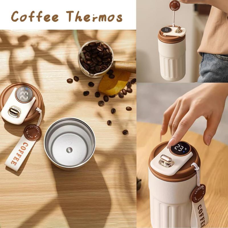 Intelligente Kaffeethermoskanne - Kaffeethermoskanne mit Temperaturanzeige, Thermoskanne, Exquisitere Kaffeethermosflasche für den Außenbereich oder Sportgebrauch
