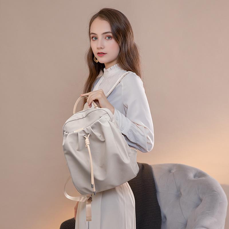 Korean Version of Summer Versatile New Pleated Backpack for Women Simple Large Capacity Oxford Cloth Backpack Travel Bag Trendy