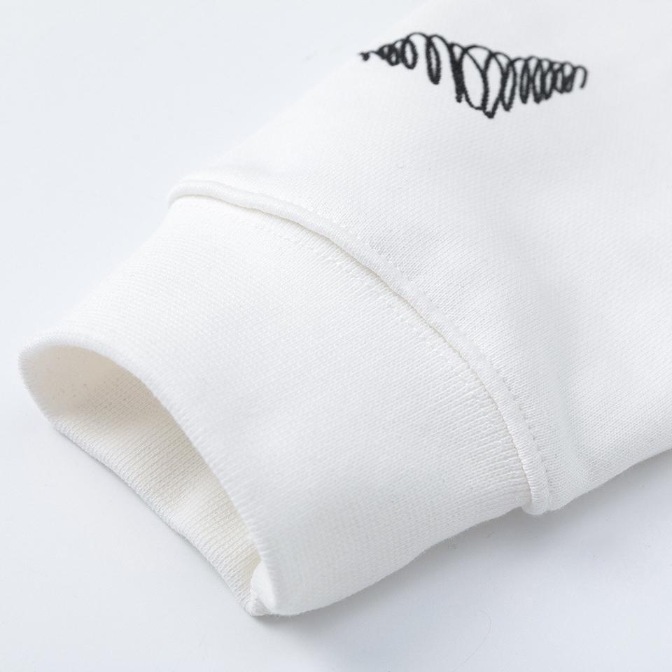 Off-White 2025 Autumn and Winter New Sketch Pattern Arrow Looped Hooded Sweatshirt for Men and Women