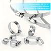 34 PCS Stainless Steel Hose Clamp Set, Worm Gear Adjustable Range 1/4" - 1-1/8" (6-29mm), Durable Metal Clamps for Industrial Applications