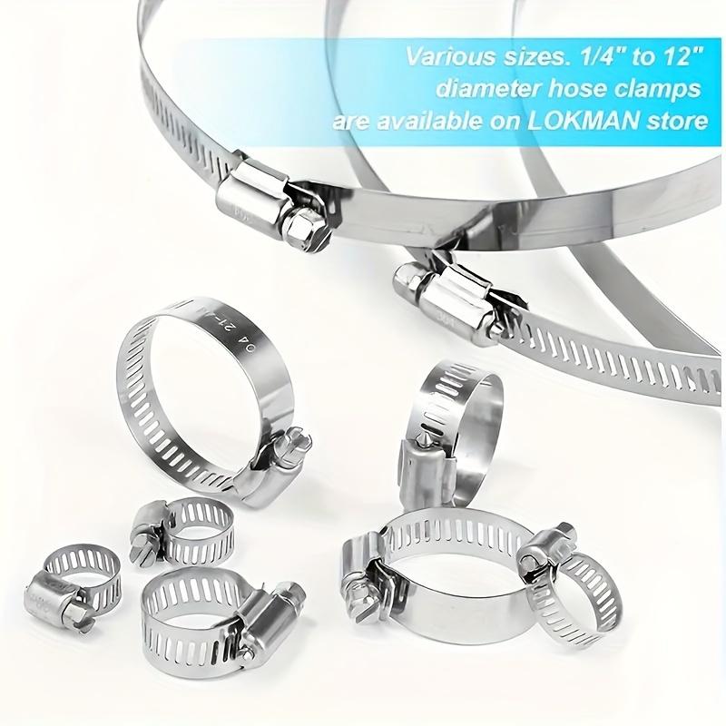 34 PCS Stainless Steel Hose Clamp Set, Worm Gear Adjustable Range 1/4" - 1-1/8" (6-29mm), Durable Metal Clamps for Industrial Applications