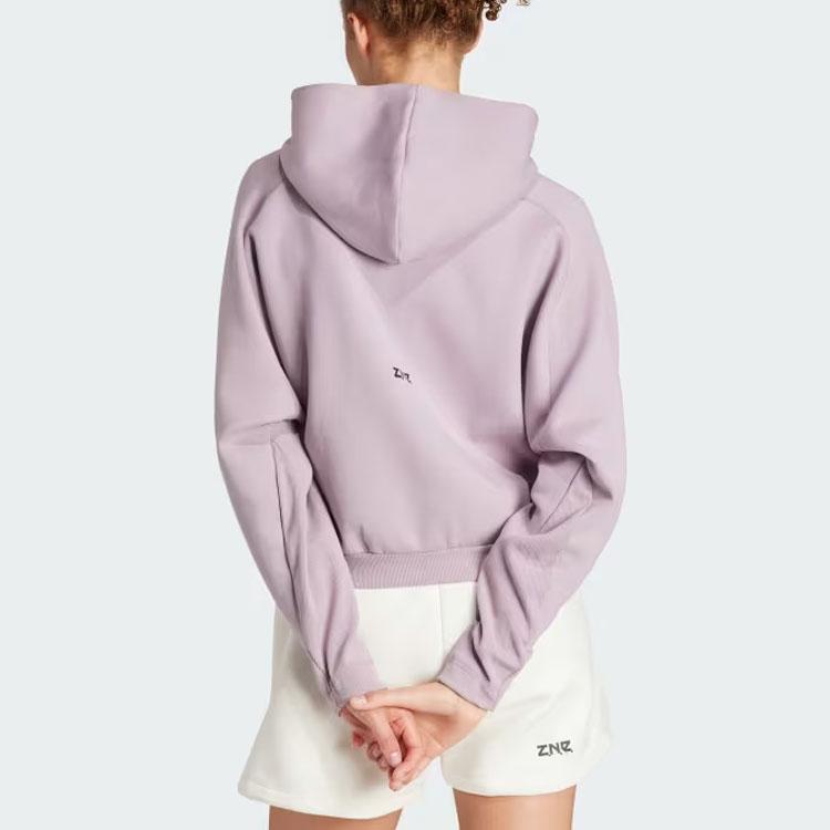 New Adidas Z.N.E. Full Zip Hoodie Sweatshirt Women's Light Purple IS3934