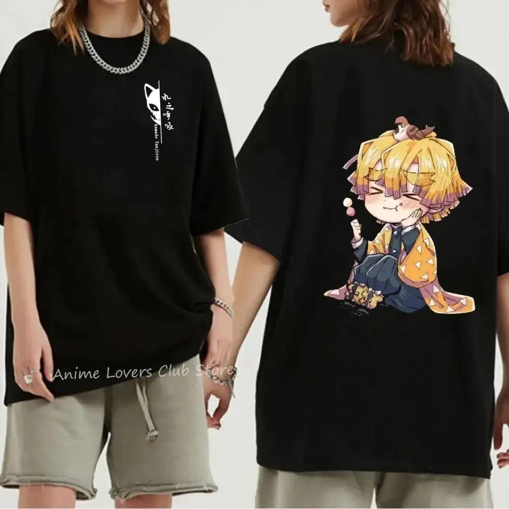 Japanese Anime Demon Slayer Graphic Print T Shirt Summer Oversized Men T-Shirt Fashion Casual Women Crew Neck Short Sleeve Tees