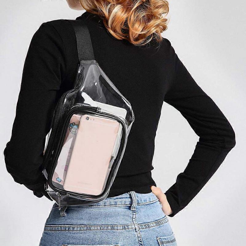 Women Transparent Waist Fanny Pack Belt Bag Travel Hip Bum Small Purse Chest Pho Black