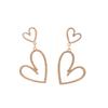 Dongmen Full Of Diamonds And Hollowed Out Long Peach Heart Earrings, Exaggerated Love And Cold Wind Earrings For Women