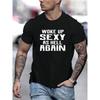 European Sizes Men's Round Neck Short Sleeve T-Shirt with Slogan Print - Compatible for Postmates Delivery Service - Casual Basic Tee Machine Washable