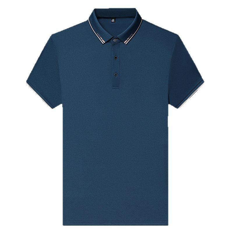 Polo Shirt Men'S Short Sleeve T-Shirt Thin Ice Silk Lapel Business Casual Top