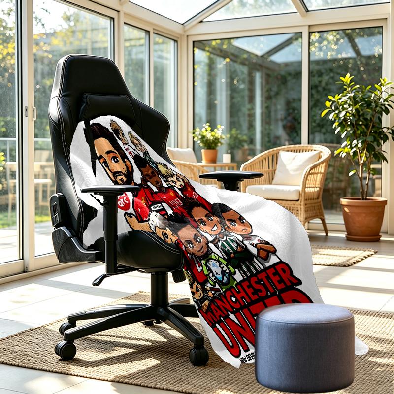 Manchester United F.C. Decke mit Aufdruck - Weich & Bequem, für Schlafzimmer, Reise, Sofa, Heimdekoration - Geburtstags-Weihnachtsgeschenk für Freunde