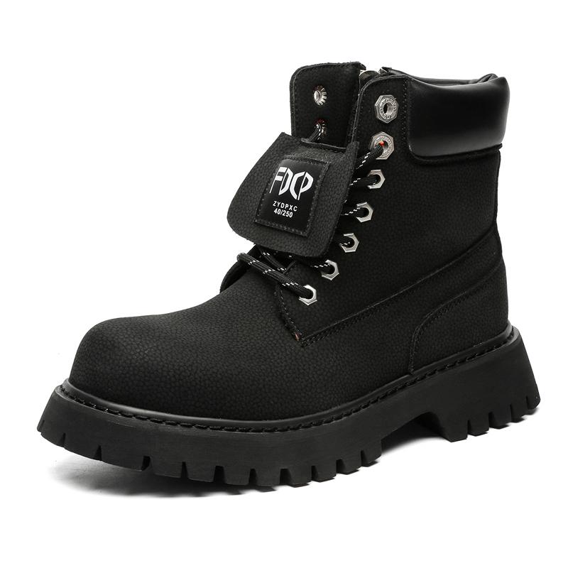 

Handmade Men s Ankle Boots, Spring and Autumn Leather Shoes, Autumn Outdoor Hiking Boots,Sports Shoes, High-top Shoes, Anti-slip 44 чёрный