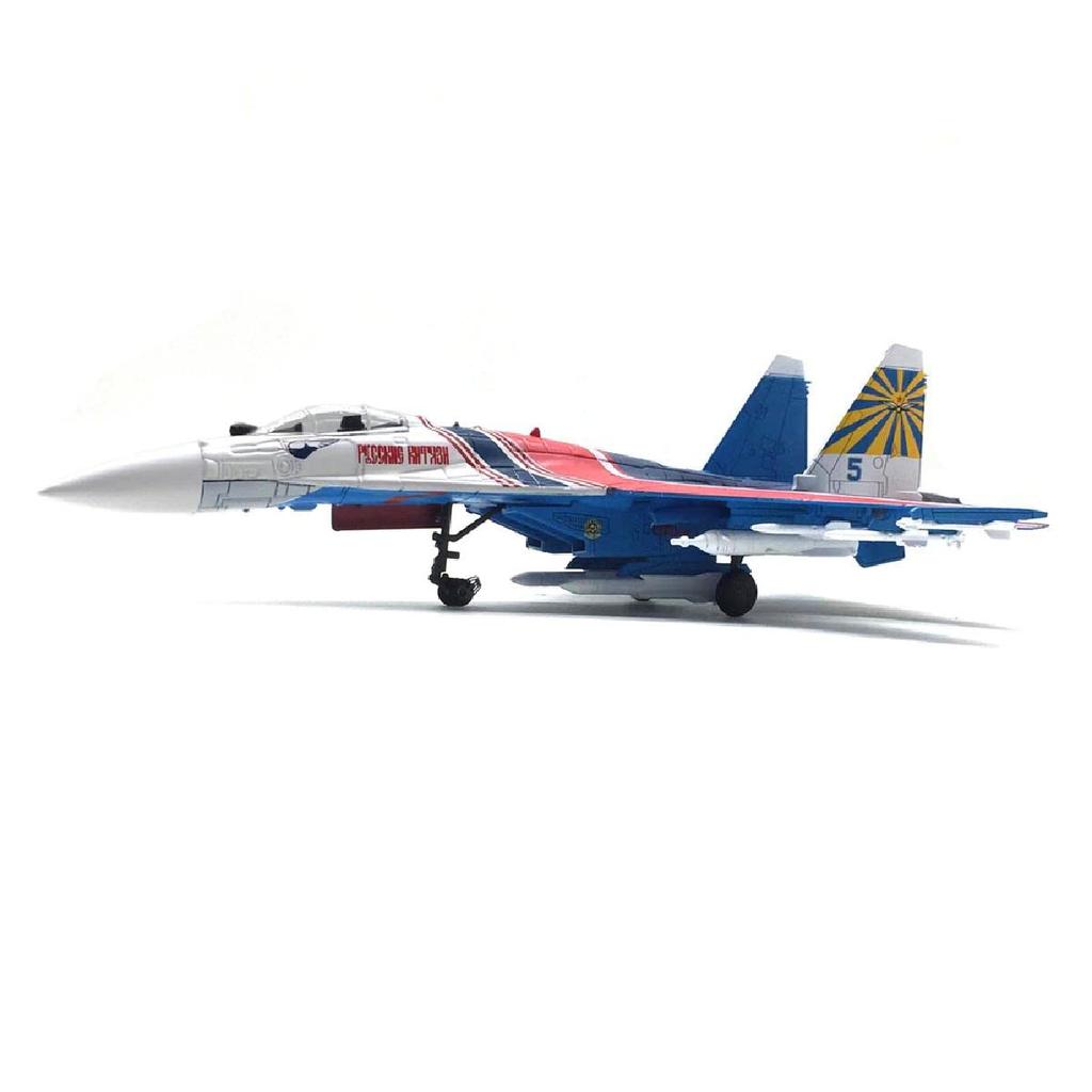 1100 Red & Blue Russian SU-35 Flanker Fighter Attack Aircraft Metal Fighter Military Model Fairchild Republic Diecast Plane Model