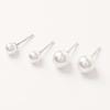 Noonoo Fingers (2 SET) Back Heart Pearl Earrings Set