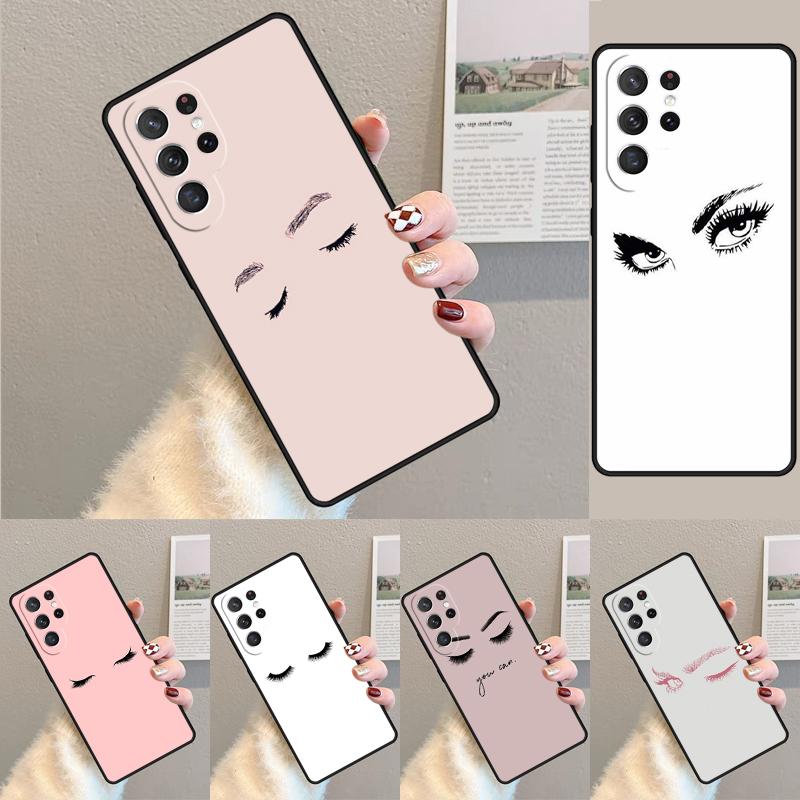 Eyes Eyelash Aesthetic Phone Case for Samsung Galaxy note 10 pro S26 Ultra S23 S24 FE S25 S21 S22 PLUS shockproof Cove
