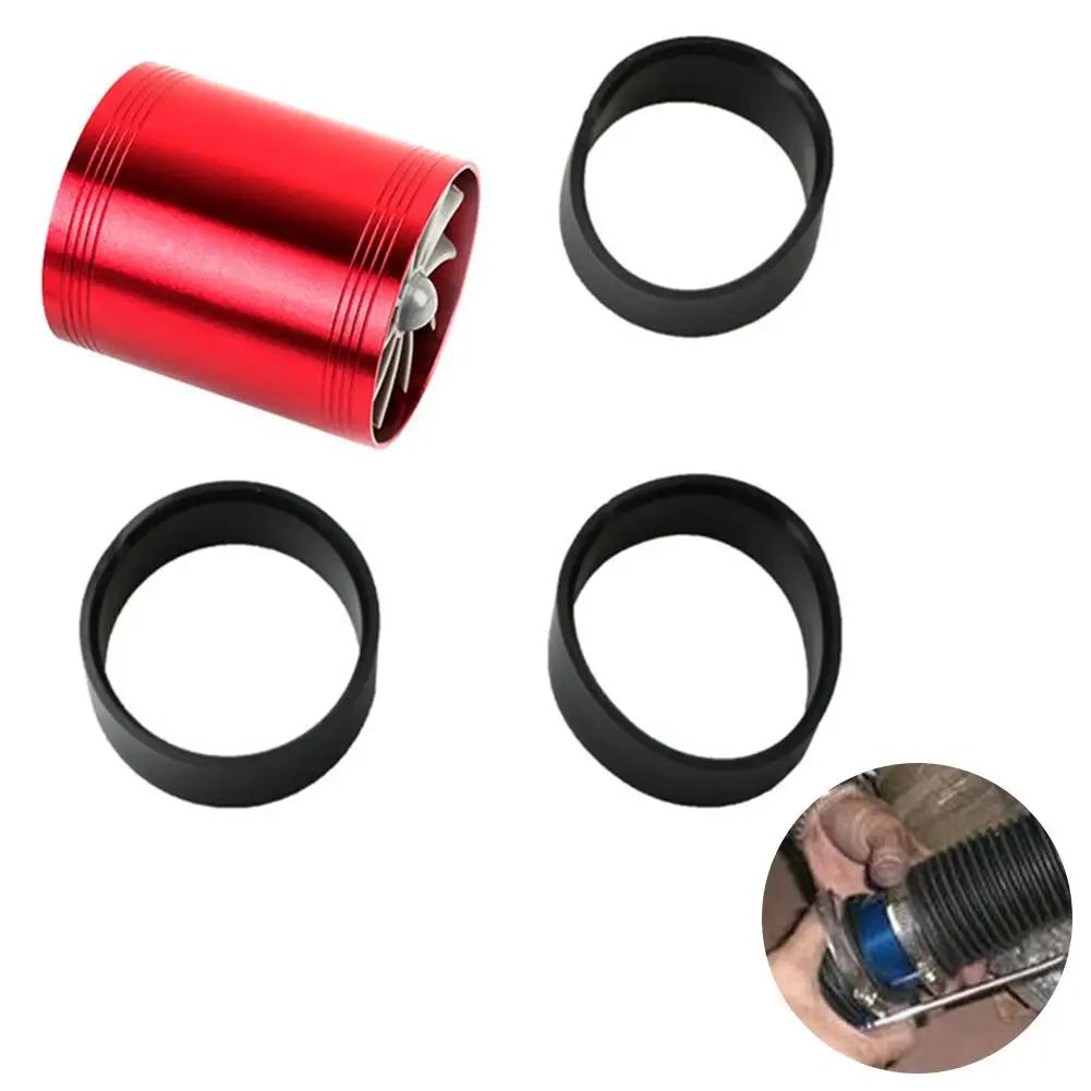 Car Air Turbine Refit Turbo Gas Fuel Oil Saver Dual Fan Turbo Supercharger Turbine Fit For Air Hose Dia 65-74mm T7K6