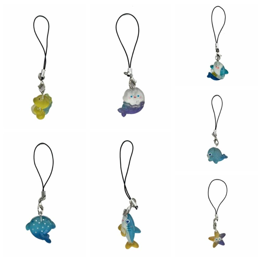 Keychain Phone Hanging Rope Sea Creature Mobile Phone Chain Fish Phone Chain  Phone Charms