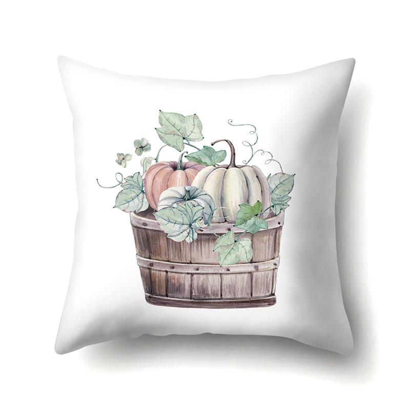 Thanksgiving Pillowcase Blessing Maple Leaf Pumpkin Sofa Cushion Cover Office Home Living Room Pillowcase
