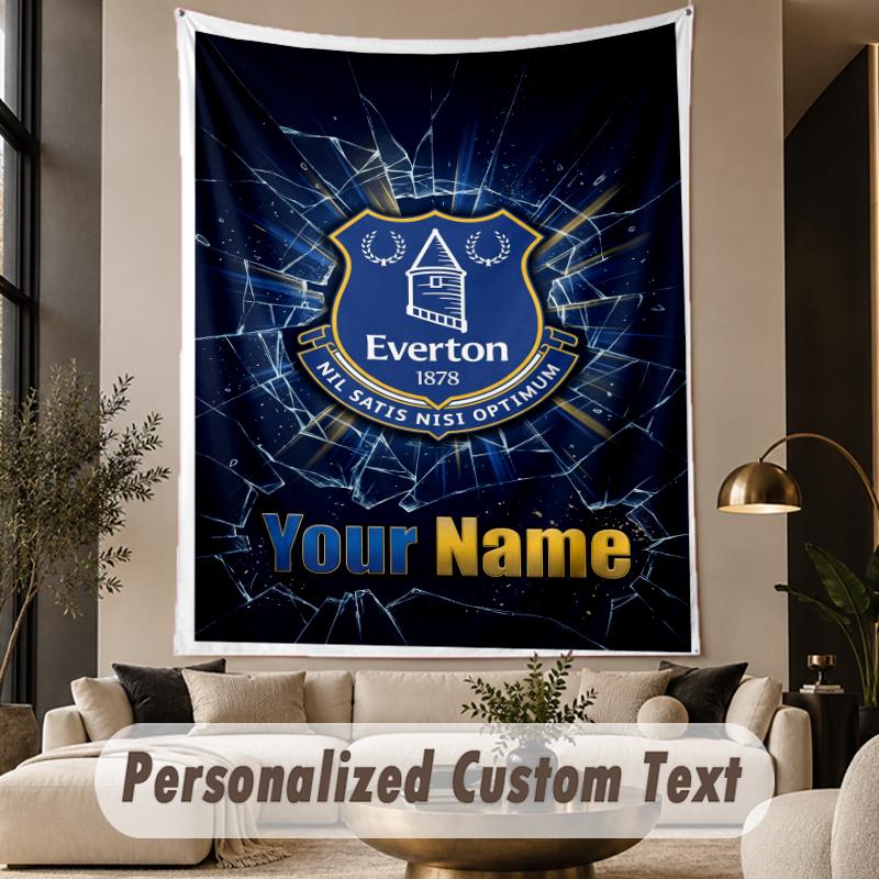 Custom Text Tapestry Everton FC Print Wall Tapestry Indoor Living Room Wall Decor