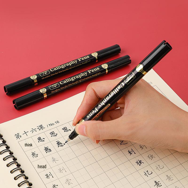 Versatile Double-Headed Pens: Ultra-Fine, Medium, Large Regular Script, Sutra Copying, and Character Practice Calligraphy Soft Brush Set