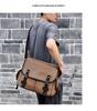 Retro pánská velká plátěná crossbody taška přes rameno - Ležérní na dojíždění a do kampusu