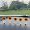 Car Ornaments NEW 5pcs Cute Sunflower Design Car Dashboard Car Window Edge Decoration Car Interior Decoration Accessories