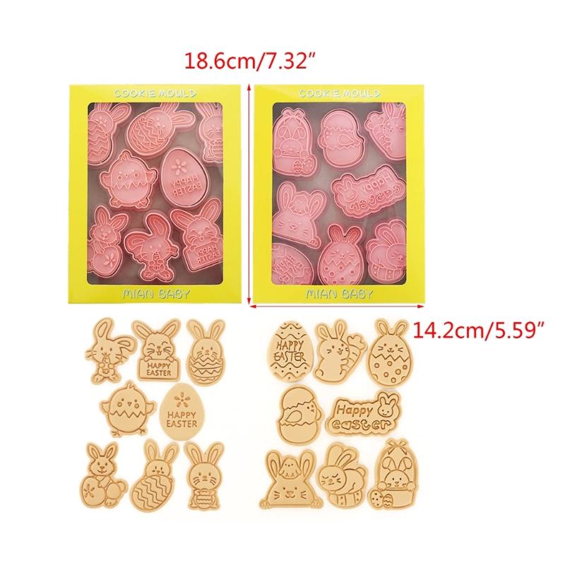 16Pcs/set Rabbit Easter Egg Cookie Molds Household Diy Baking Tools Pastry Pressing Fondant Kitchen Cookie Mold
