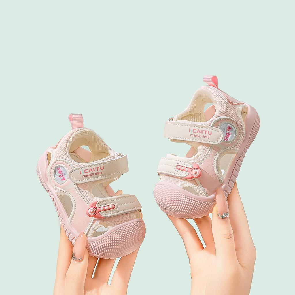 2025 Summer Infant Girls' Microfiber Anti-Collision Walking Sandals