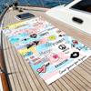 Doodle Art Love Beach Towel – Oversized Quick Dry Sand Free with Happy & Peace Sign Print