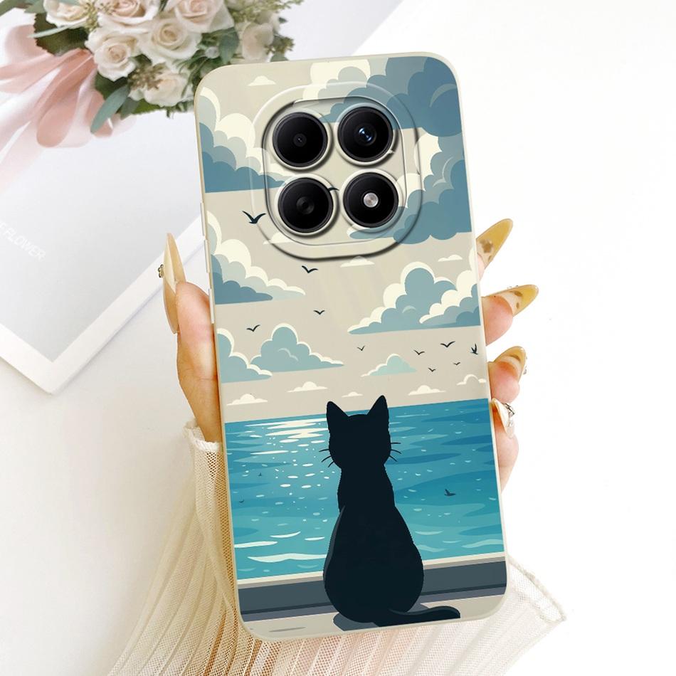 For Xiaomi Redmi Note 15 5G / Note 15 Pro 4G Cute Cat Flower Cartoon Phone Case For Redmi Note15 15Pro 4G Soft Silicone Bumpers
