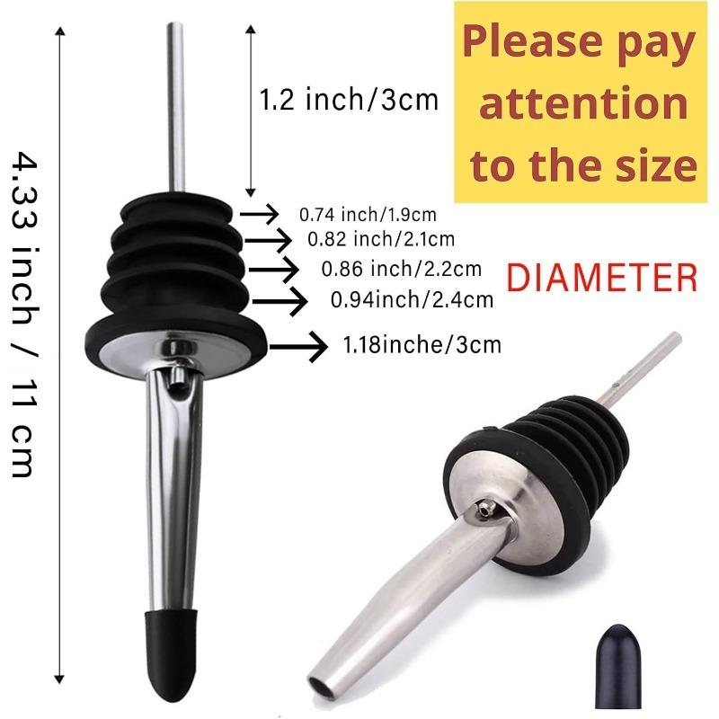 1/2/4/6Pcs Reusable Stainless Steel Wine Bottle Stopper Olive Oil Pourer Spout Dispenser Set Airtight Kitchen Bar Tools