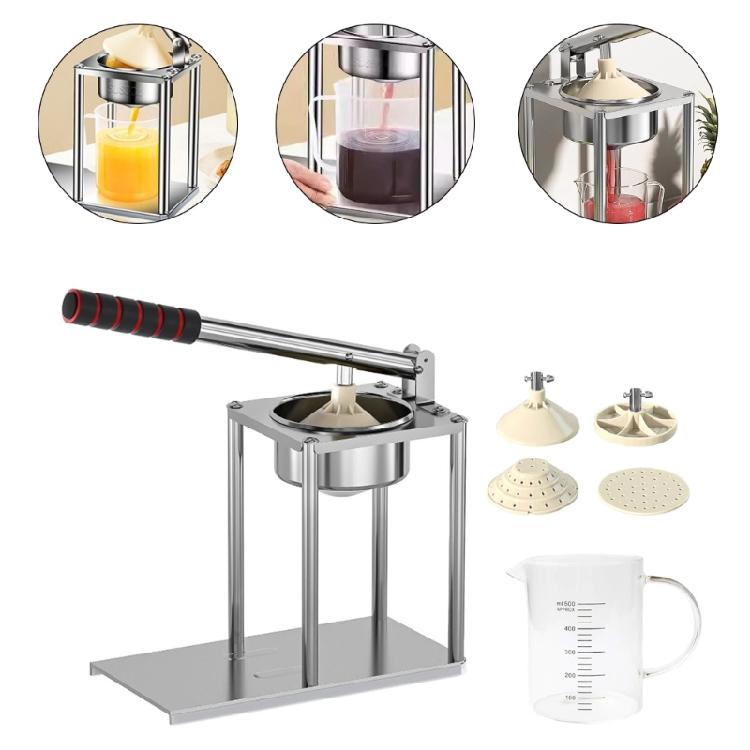 Professionelle, hocheffiziente manuelle Saftpresse aus Edelstahl für die schnelle Zubereitung gesunder Getränke.