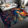 Colorful Peacock Carpet with Artistic Design for Living Room Decor Suitable for Use As an Anti-slip for Living Room Bedroom Sofas