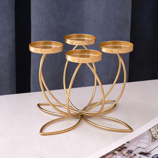 1/3/4/5-Candle Iron Candle Holder Decorative Tabletop Candlestick Holder Stand for Wedding Event Mantel Kitchen Dining Table Decor