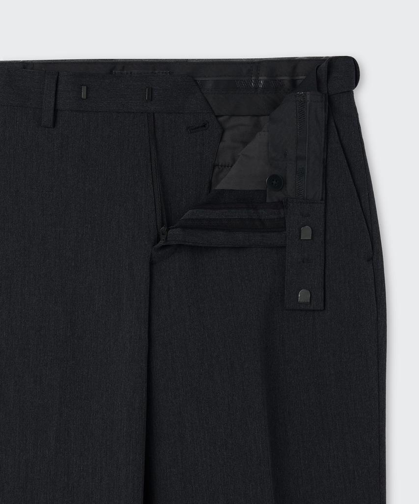 MUSINSA STANDARD Relaxed Tapered Hidden Banding Crop Slacks [Charcoal Gray]