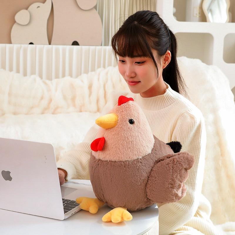 Adorable Plush Chicken Toy Realistic Rooster Stuffed Animal Doll For Kids Gift