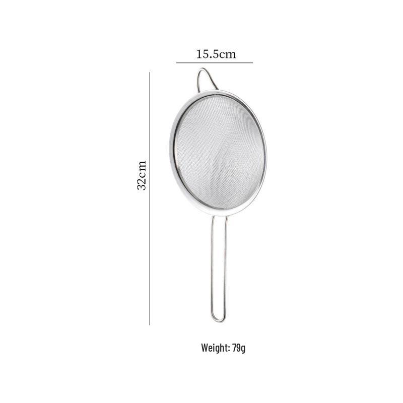 Stainless Steel Kitchen Colander and Sieve with Hook for Soy Milk, Juice, Sesame, Noodles, and Frying