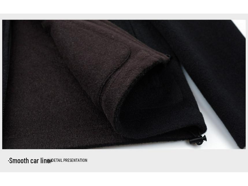 Men's Reversible Wool Hooded Jacket - Autumn/Winter Casual Loose Baseball Style Coat