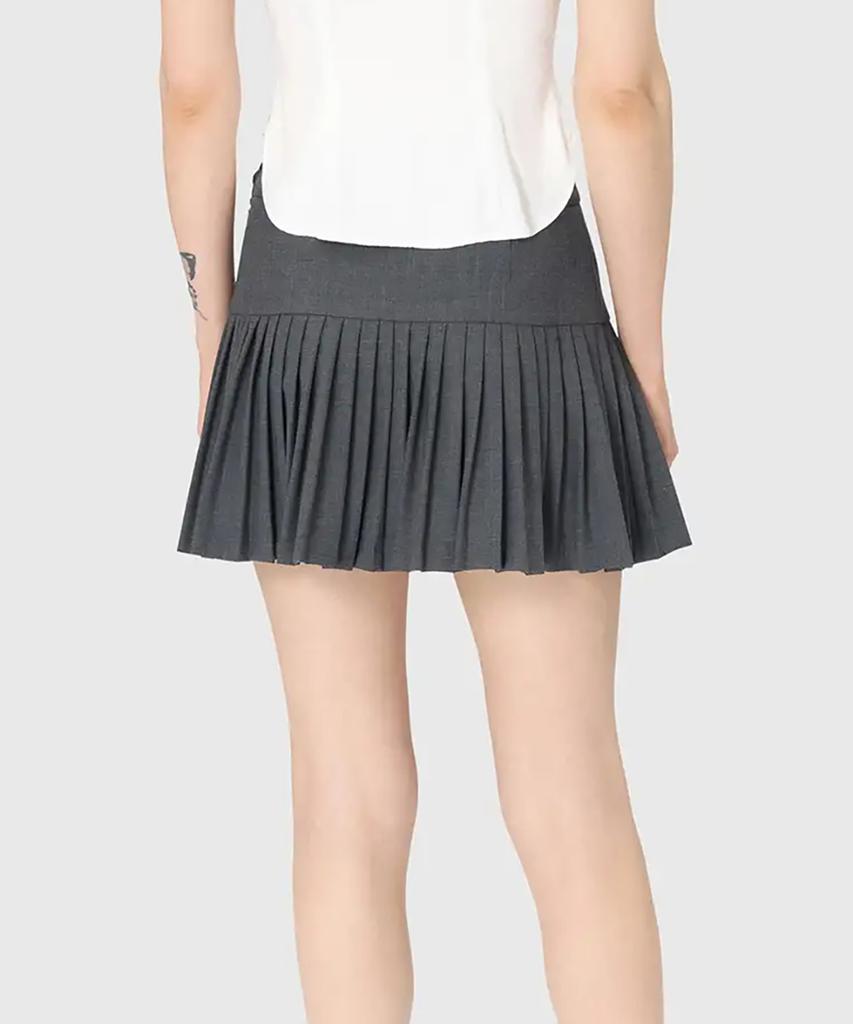 MARINE SERRE (W) Regenerated Tailoring Pleated Skirt Grey Regenerated Tailoring Pleated Skirt Gr50 Grey