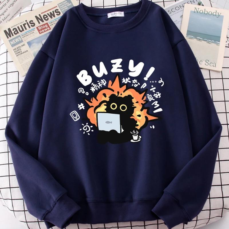 

Stable State Fun Cat Cute Print Cartoons Hoodie Men Fashion Casual Clothes Comfortable Autumn Sweatshirt Hoody Pullovers & Long Sleeves Men s 3XL темно-синий