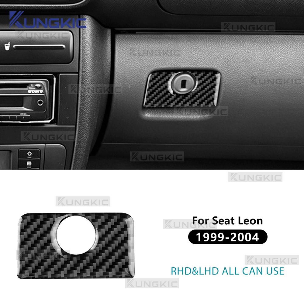 Real Soft Carbon Fiber Sticker For Seat Leon MK1 1M 1999 2000 2001 2002 2003 2004 Car Glove Box Passenger Trim Accessories. Black Carbon Fiber