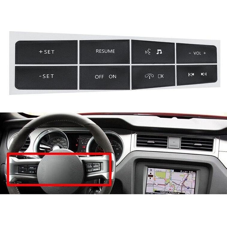 Dash Button Repair Kit Steering Wheel Control Button Worn Peeling Repair Kit Decals Stickers for Ford Mustang 2010 2011 2012 Car Accessories